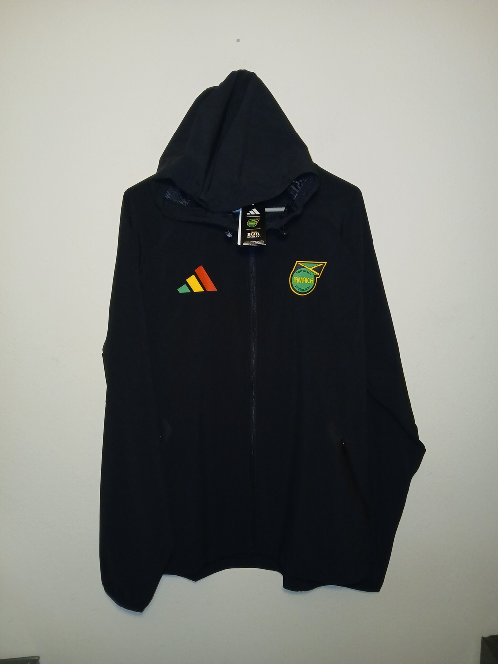 Adidas Jamaica x Bob Marley Tiro Full Zip Windbreaker Jacket Men's Black JY5220